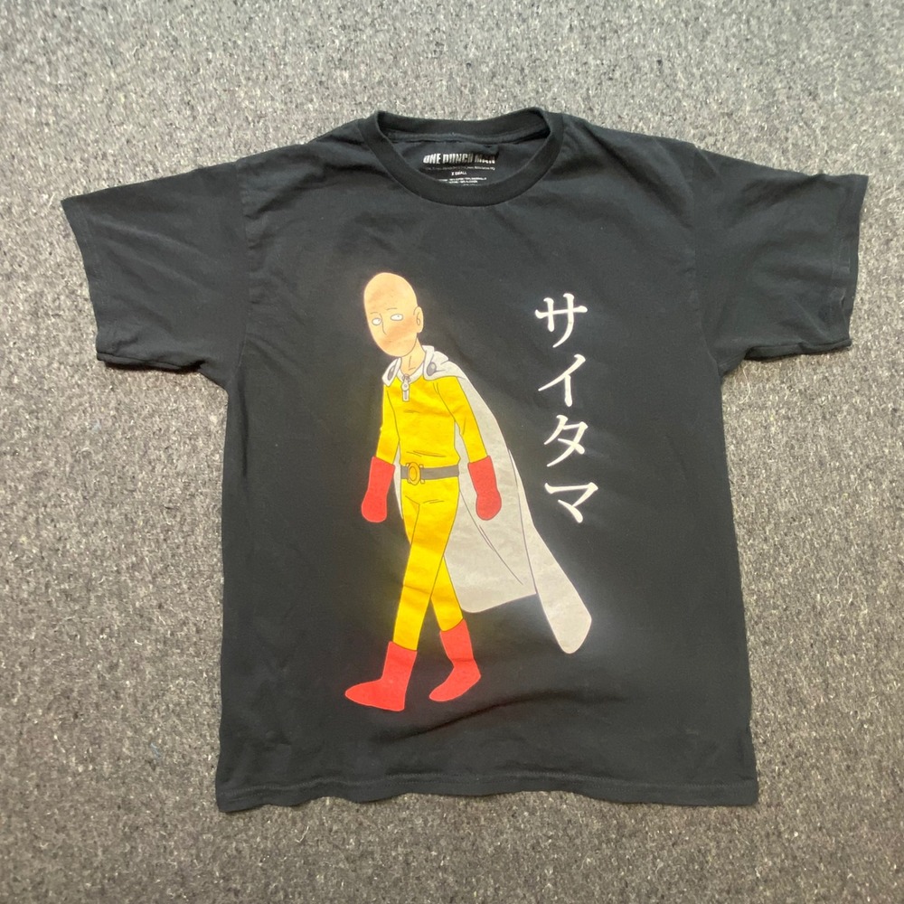 One Punch Man Saitama Graphic T Shirt XS Mens Black Anime Manga Viz Media